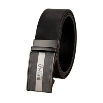 Buffalo black leather belt