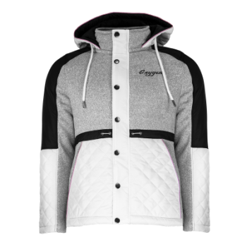 Grey and pink Oxygen zip up sweater for women